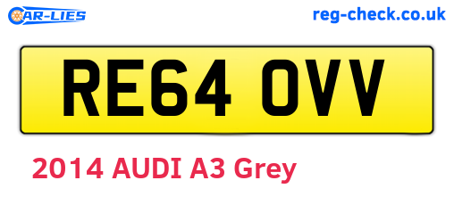 RE64OVV are the vehicle registration plates.