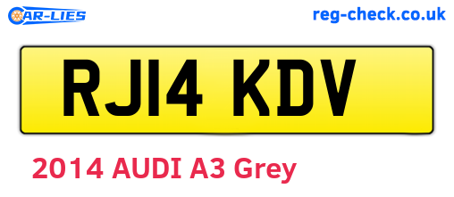 RJ14KDV are the vehicle registration plates.