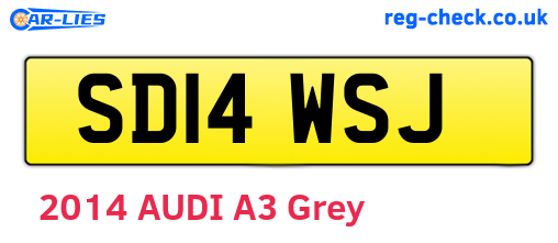 SD14WSJ are the vehicle registration plates.