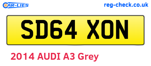 SD64XON are the vehicle registration plates.