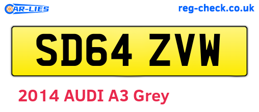 SD64ZVW are the vehicle registration plates.