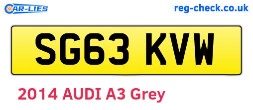 SG63KVW are the vehicle registration plates.