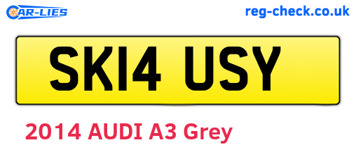 SK14USY are the vehicle registration plates.