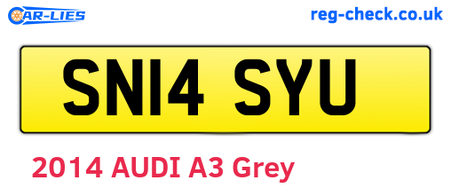 SN14SYU are the vehicle registration plates.