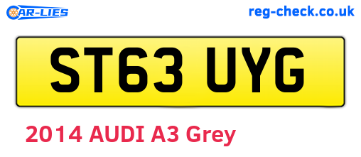ST63UYG are the vehicle registration plates.
