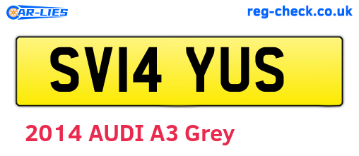 SV14YUS are the vehicle registration plates.