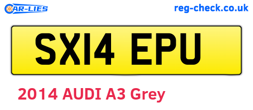 SX14EPU are the vehicle registration plates.