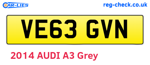 VE63GVN are the vehicle registration plates.
