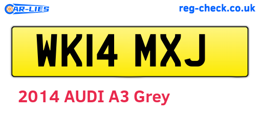 WK14MXJ are the vehicle registration plates.