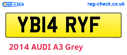 YB14RYF are the vehicle registration plates.