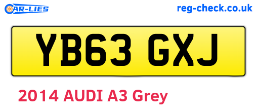 YB63GXJ are the vehicle registration plates.