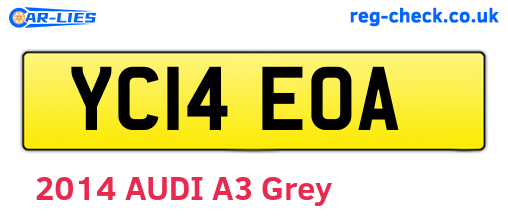 YC14EOA are the vehicle registration plates.