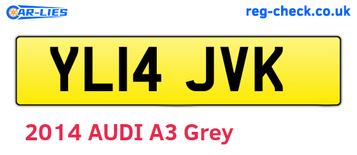YL14JVK are the vehicle registration plates.