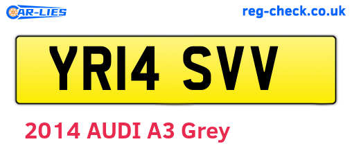 YR14SVV are the vehicle registration plates.