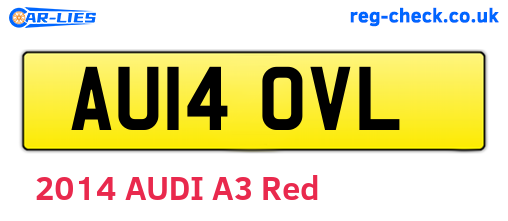 AU14OVL are the vehicle registration plates.