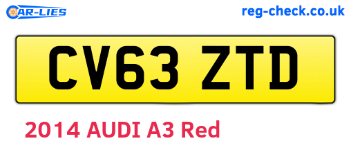 CV63ZTD are the vehicle registration plates.