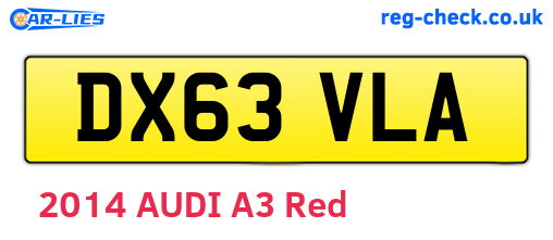 DX63VLA are the vehicle registration plates.