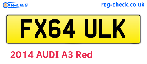 FX64ULK are the vehicle registration plates.