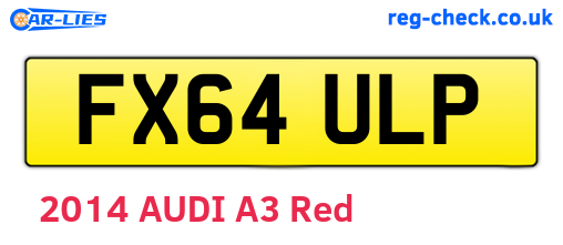 FX64ULP are the vehicle registration plates.