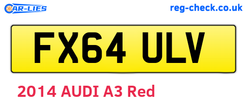FX64ULV are the vehicle registration plates.