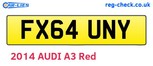 FX64UNY are the vehicle registration plates.