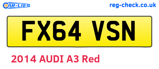 FX64VSN are the vehicle registration plates.