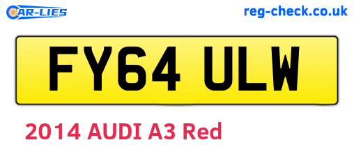 FY64ULW are the vehicle registration plates.