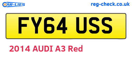 FY64USS are the vehicle registration plates.
