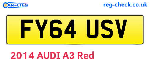 FY64USV are the vehicle registration plates.