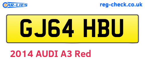 GJ64HBU are the vehicle registration plates.