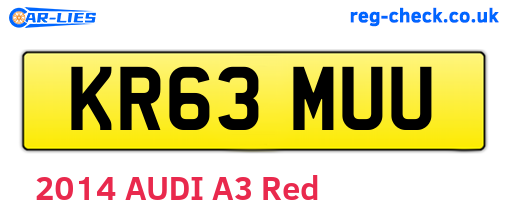 KR63MUU are the vehicle registration plates.