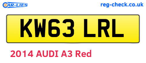 KW63LRL are the vehicle registration plates.