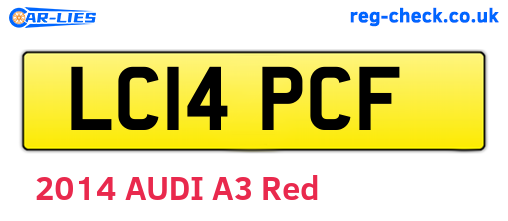 LC14PCF are the vehicle registration plates.