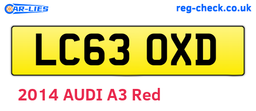 LC63OXD are the vehicle registration plates.