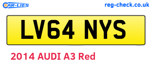 LV64NYS are the vehicle registration plates.