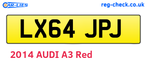 LX64JPJ are the vehicle registration plates.