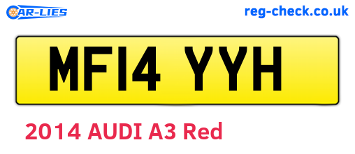MF14YYH are the vehicle registration plates.