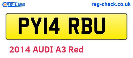 PY14RBU are the vehicle registration plates.