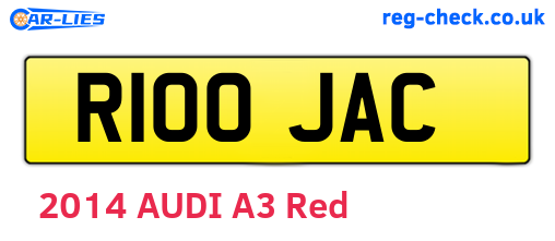 R100JAC are the vehicle registration plates.