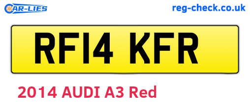 RF14KFR are the vehicle registration plates.