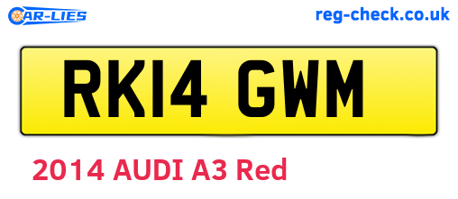 RK14GWM are the vehicle registration plates.