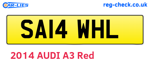 SA14WHL are the vehicle registration plates.
