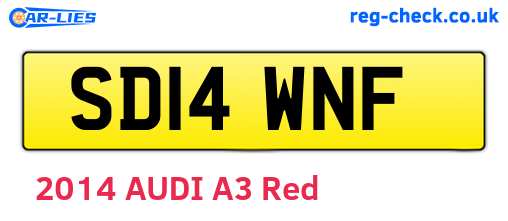 SD14WNF are the vehicle registration plates.