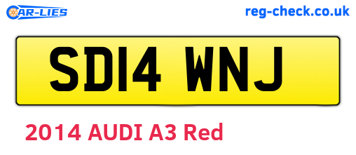 SD14WNJ are the vehicle registration plates.