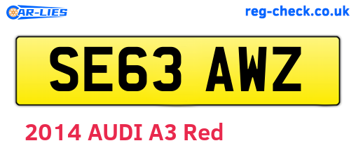 SE63AWZ are the vehicle registration plates.