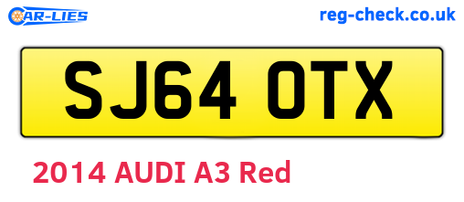 SJ64OTX are the vehicle registration plates.