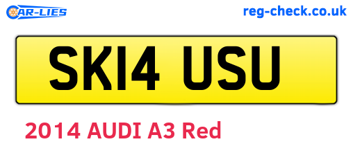 SK14USU are the vehicle registration plates.