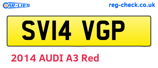 SV14VGP are the vehicle registration plates.