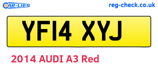 YF14XYJ are the vehicle registration plates.