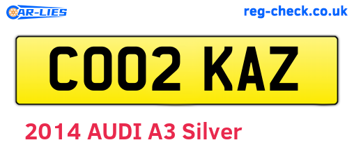 CO02KAZ are the vehicle registration plates.